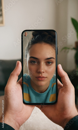 man holding a smartphone an...