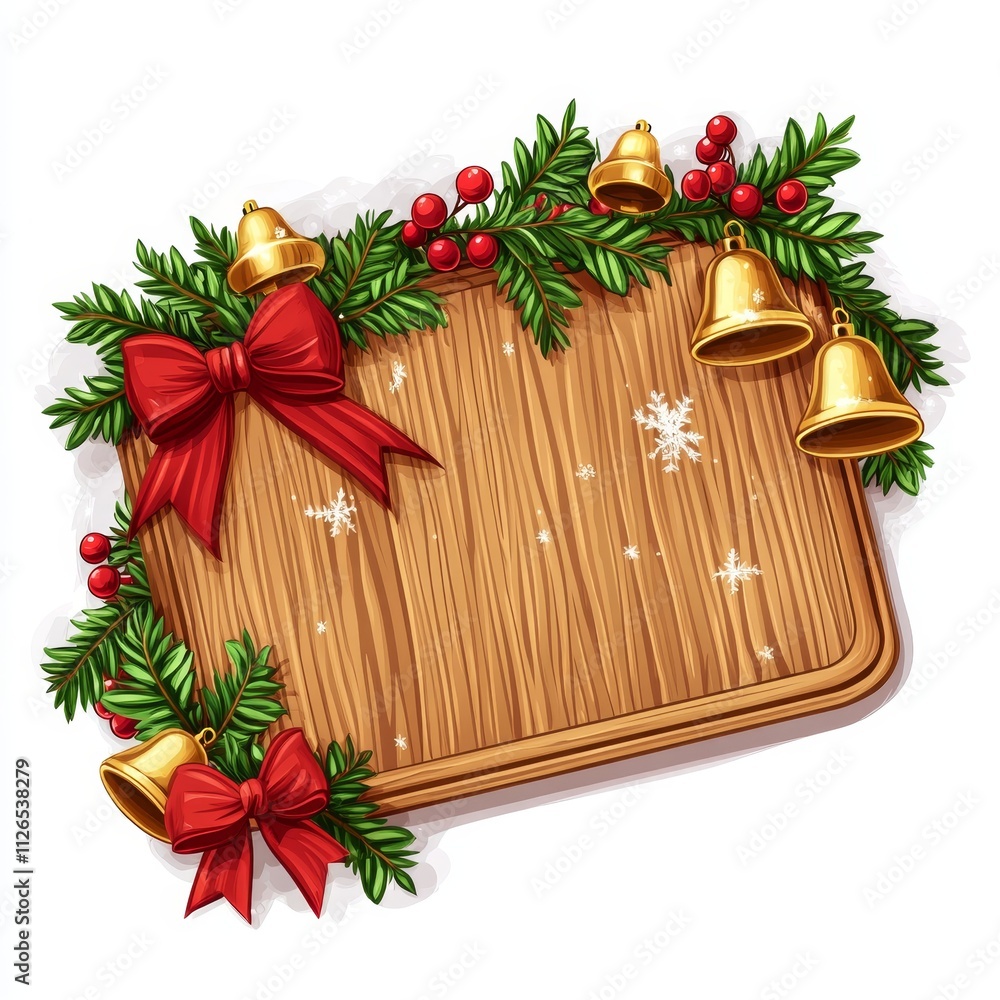 Christmas golden bell bow background plate Christmas golden bell bow background plate