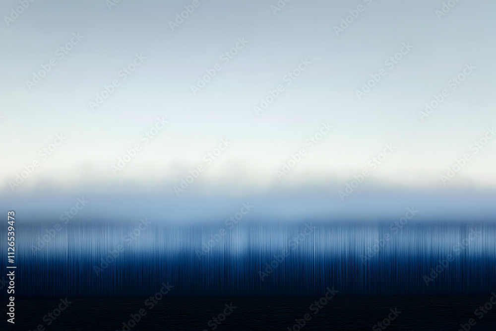 Fototapeta premium Serene abstract landscape; subtle blue hues gradient, mimicking a misty horizon over a tranquil body of water. Ideal for calming, minimalist design projects.
