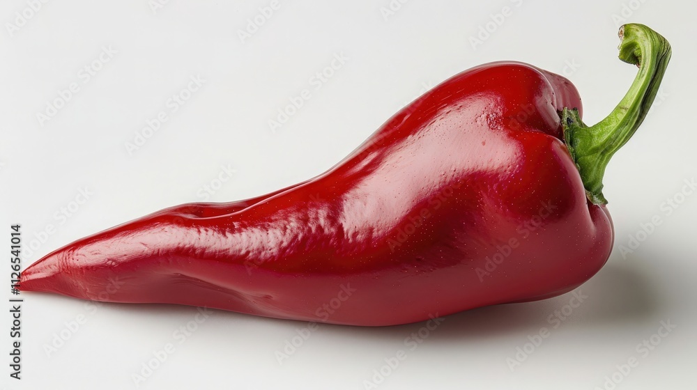 A deep red paprika, isolated on a white background A deep red paprika, isolated on a white background
