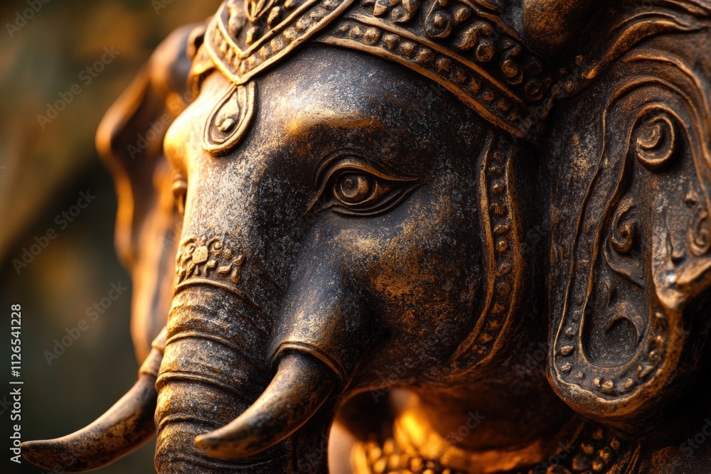 intricate bronze elephant sculpture with detailed features intricate bronze elephant sculpture with detailed features