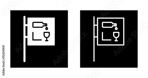 Wine Bar Sign Icon Design