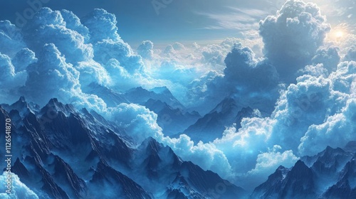 majestic mountain landscape with dramatic clouds