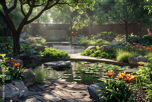 Fototapeta Naklejka Na Ścianę i Meble -  flowers in pond