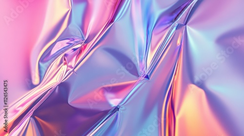 Colorful holographic background with neon pastel rainbow colors and an abstract gradient offering a bright futuristic foil style for covers and glasslike reflections photo