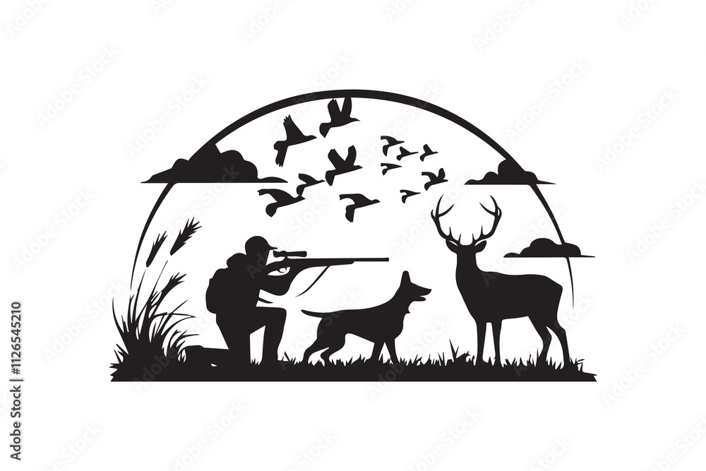 Fototapeta premium The Hunter's Silhouette vector