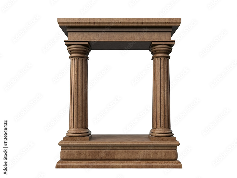 a stone pedestal with pillars a stone pedestal with pillars