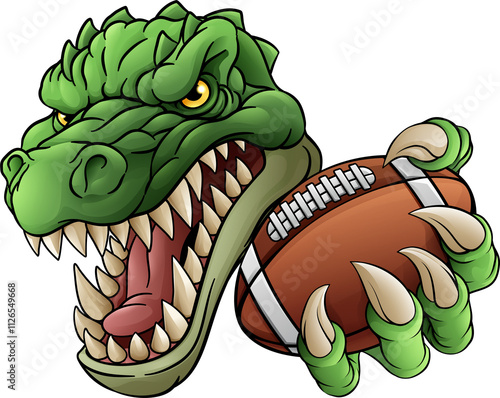 Crocodile Dinosaur Alligator Football Sport Mascot photo