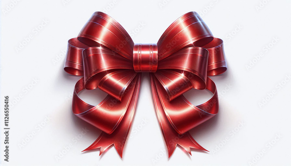 Beautiful Red Gift Bow with Detailed Patterns Beautiful Red Gift Bow with Detailed Patterns