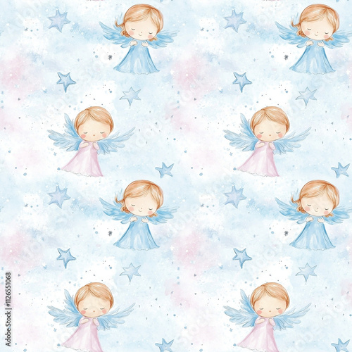 seamless pattern with angels