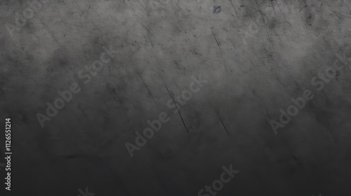 Black Background Rough Grunge Texture, Abstract Dark Grey Surface with Scratches and Fading