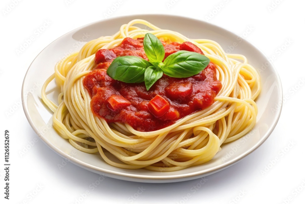 Macro Watercolor Spaghetti Plate, Tomato Sauce, Basil, Food Photography, AI Generated Image Macro Watercolor Spaghetti Plate, Tomato Sauce, Basil, Food Photography, AI Generated Image