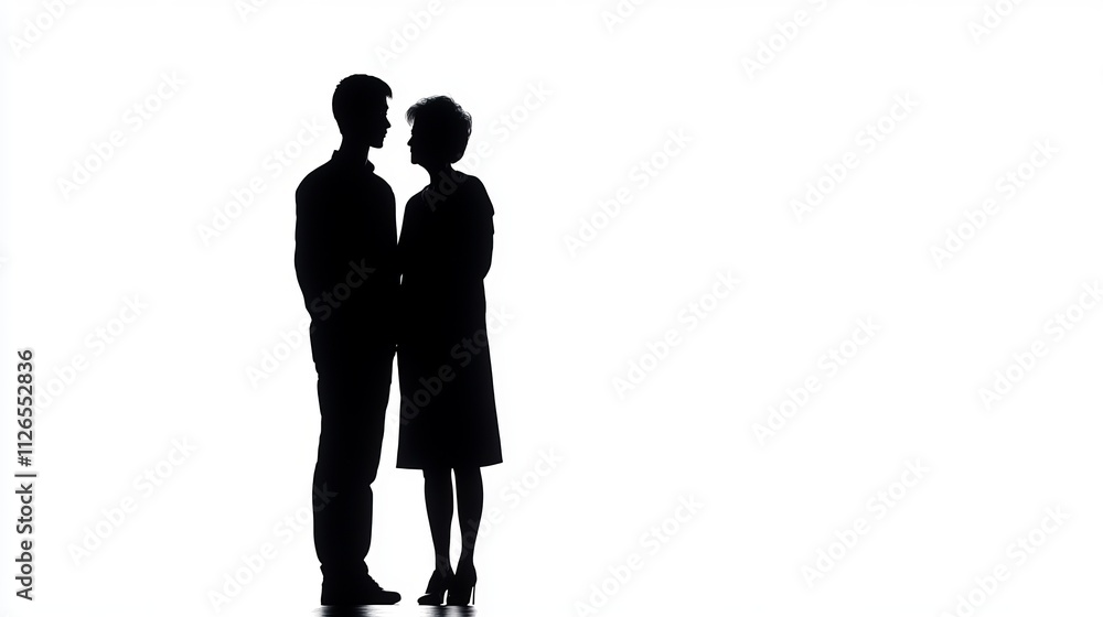 Silhouette of a Couple Facing Each Other: A Powerful Visual Connection Silhouette of a Couple Facing Each Other: A Powerful Visual Connection