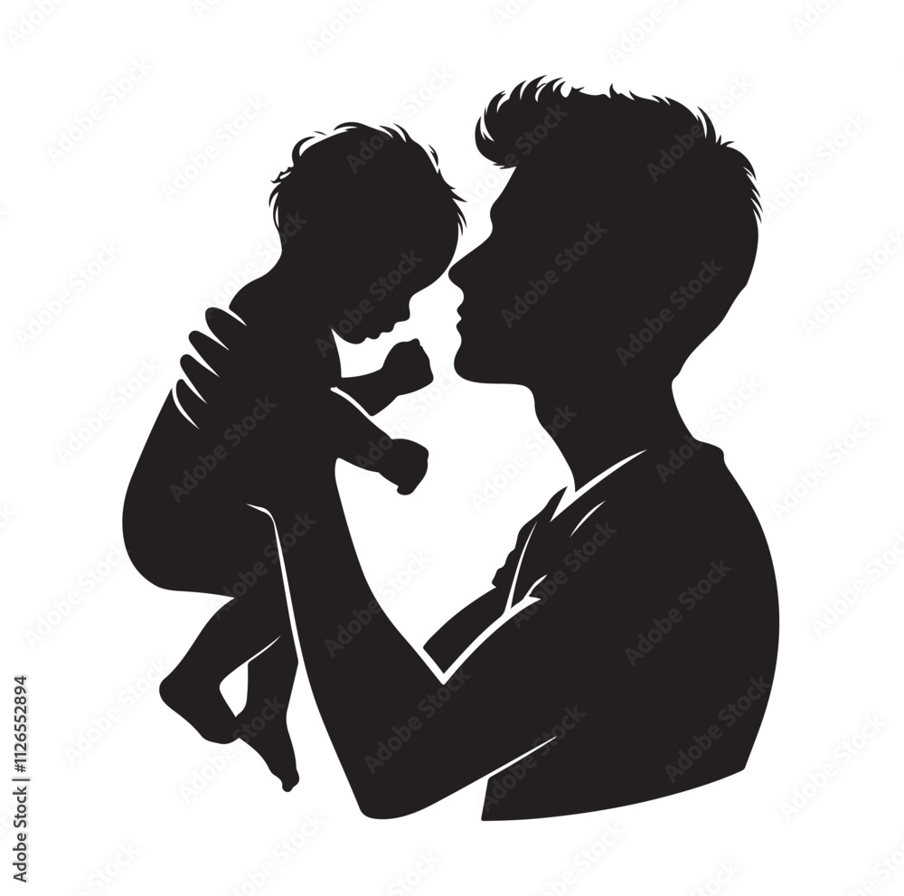 father and baby girl silhouette vector illustration father and baby girl silhouette vector illustration