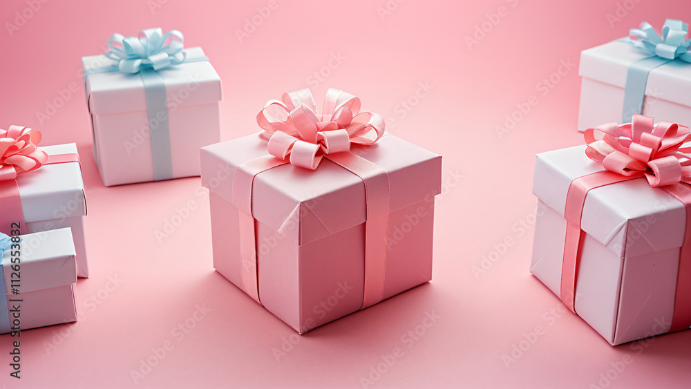 Obraz premium gift boxes on pink