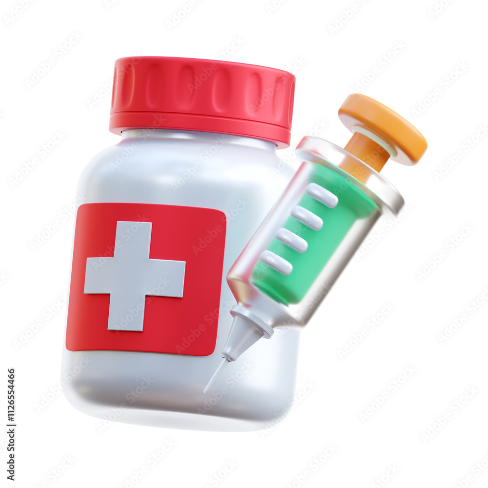 Obraz premium Vaccination 3D Illustration icon illustration