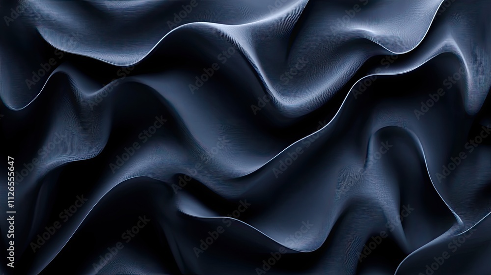 Fototapeta premium Abstract Dark Blue Fabric Waves