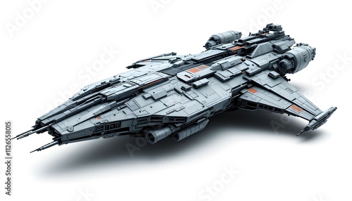 spaceship, model, sci-fi, textures, detailed, isolated, white, background, futuristic, spacecraft, design, realistic, highresolution, merchandise, sci-fiart, space, vehicle, technology, intricate,