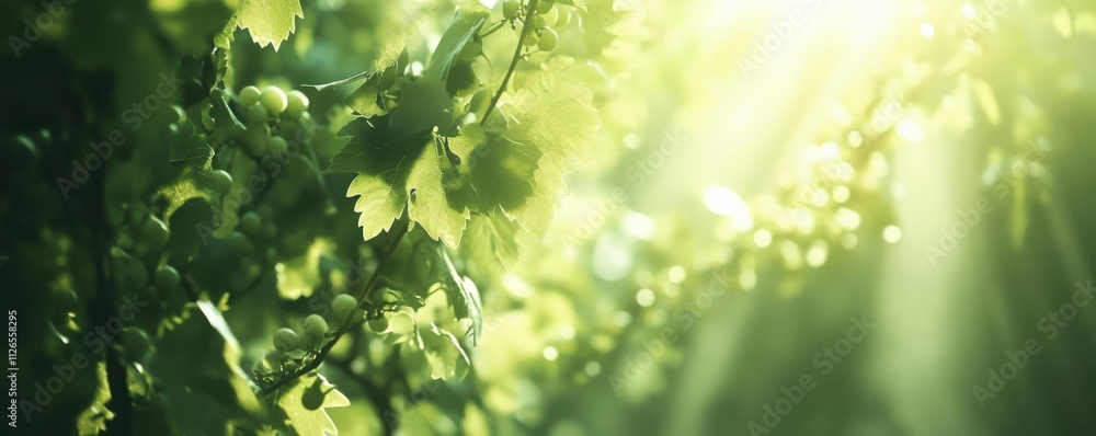 Fresh grape vine in bright sunshine Fresh grape vine in bright sunshine