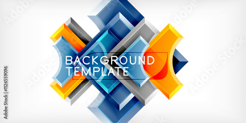 Square, arrow shapes with round elements Vector Illustration For Wallpaper, Banner, Background, Card, Book Illustration, landing page