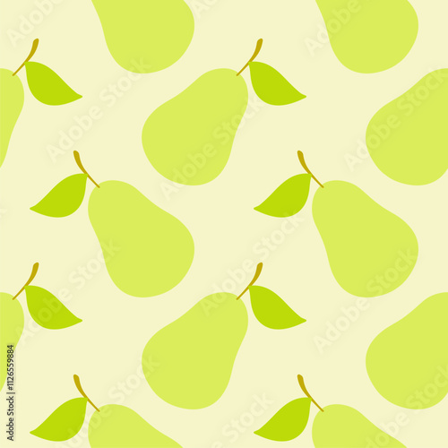 Pears Seamless Background. Pear fruit flat repeat background