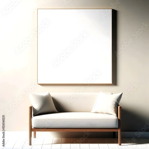 modern interior with sofa. Ai-generated.