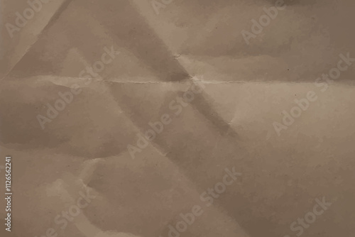 Cardboard textured rough paper. Kraft crumpled old parchment background, brown piece of old crumpled wrinkled cardboard, vector illustration.