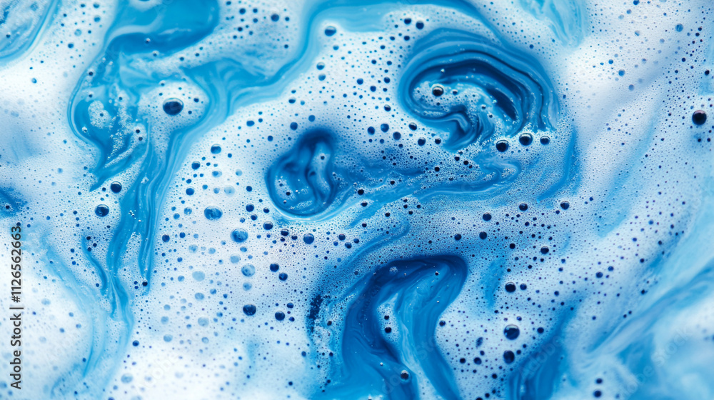 Beautiful swirling blue and white liquid patterns create captivating abstract art Beautiful swirling blue and white liquid patterns create captivating abstract art