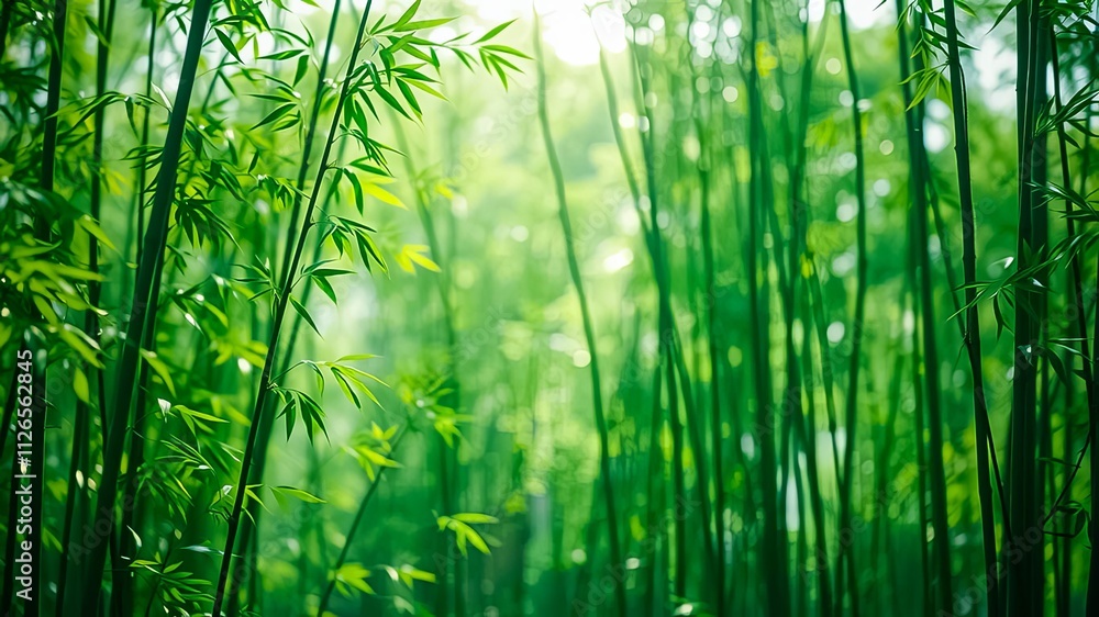 Serene Bamboo Grove in Sunlight A Lush Green Landscape of Tall Stalks and Vibrant Foliage Serene Bamboo Grove in Sunlight A Lush Green Landscape of Tall Stalks and Vibrant Foliage