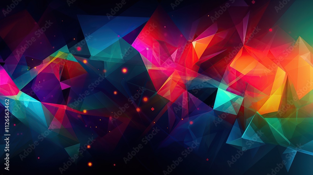Abstract Colorful Polygonal Geometric Art Design
