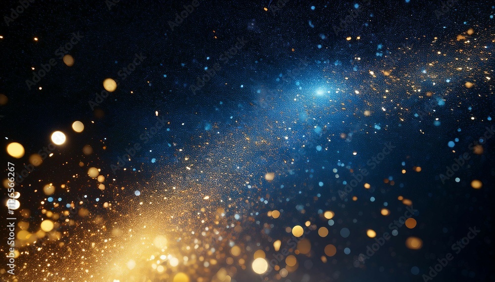 golden and blue particles scatter across a dark background creating a starry and magical atmosphere golden and blue particles scatter across a dark background creating a starry and magical atmosphere
