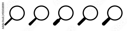 Magnifying glass icon, magnifier or loupe icon. Search icon.