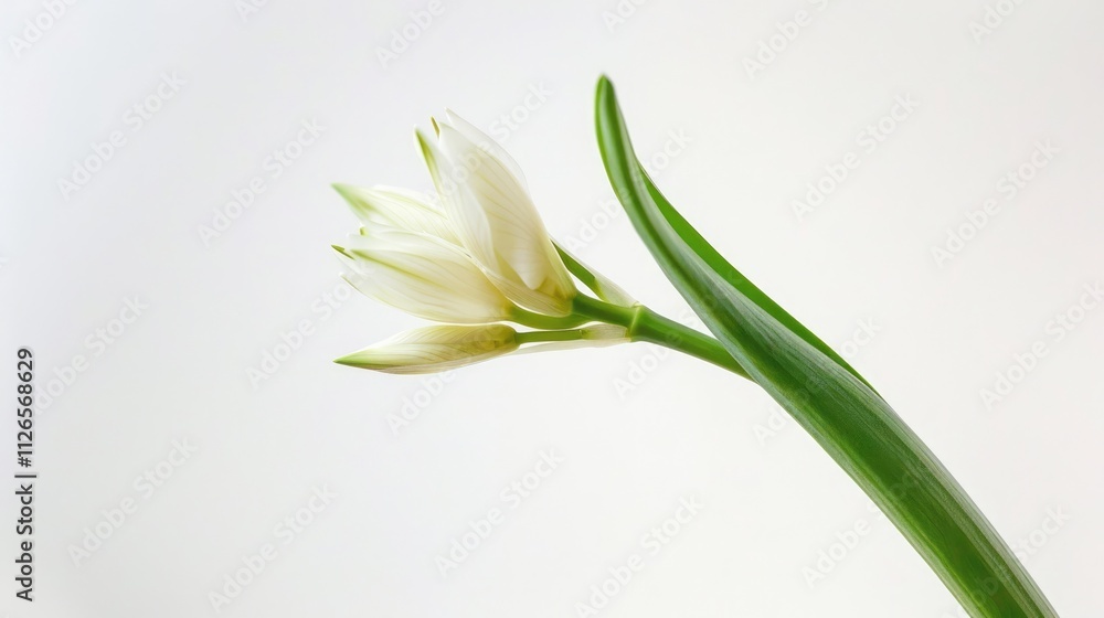 A delicate leek seed, isolated on a white background A delicate leek seed, isolated on a white background