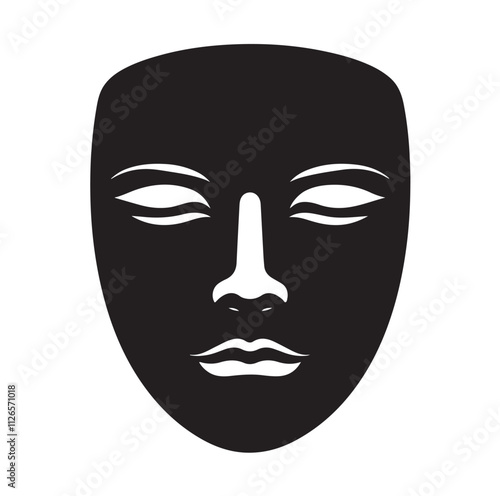 face mask silhouette vector illustration