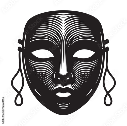 face mask silhouette vector illustration