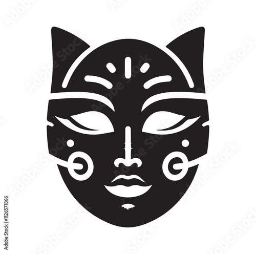 face mask silhouette vector illustration