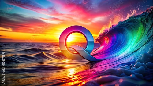 Vibrant Gradient Q Wave Logo Design, Colorful Initial Letter Q, Abstract Wave Logo, Modern Q Logo, Depth of Field Logo photo