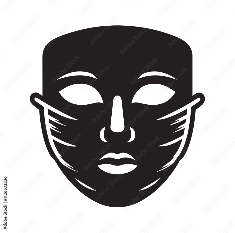 face mask silhouette vector illustration face mask silhouette vector illustration