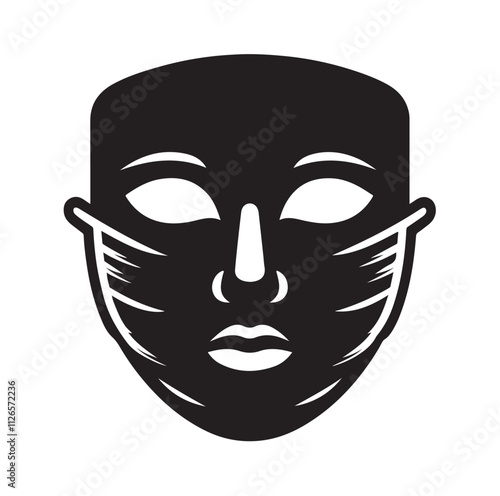 face mask silhouette vector illustration