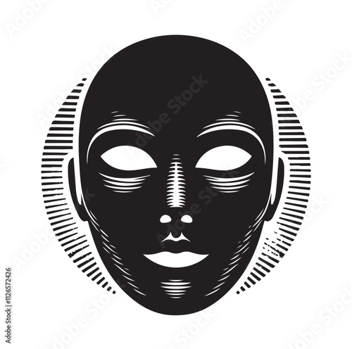 face mask silhouette vector illustration