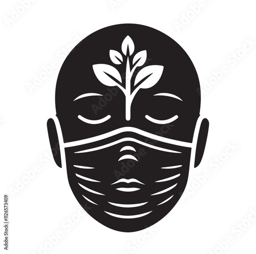 face mask silhouette vector illustration