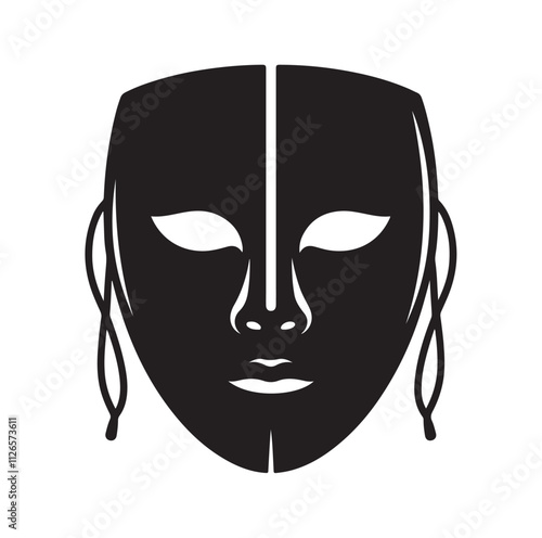 face mask silhouette vector illustration