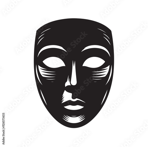 face mask silhouette vector illustration