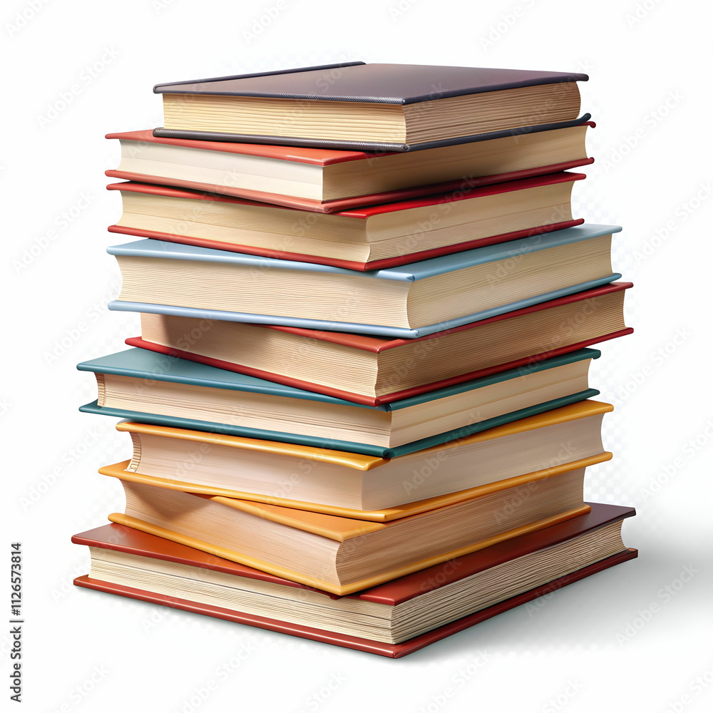 Stacked Books Isolated on White Background Stacked Books Isolated on White Background
