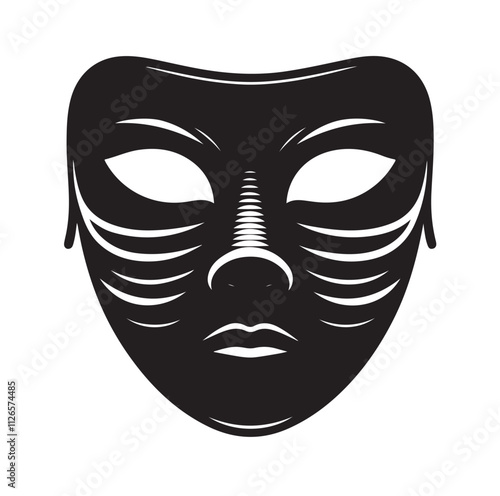 face mask silhouette vector illustration