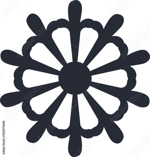 Stylized Snowflake Graphic Design. Snowflake vector illustration