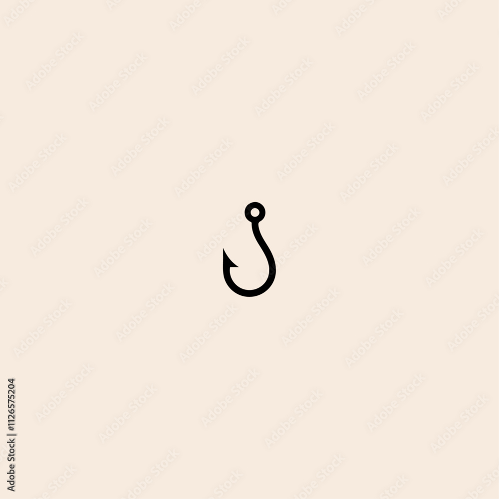 Fishing hook flat vector design. Fishing hook flat vector design.