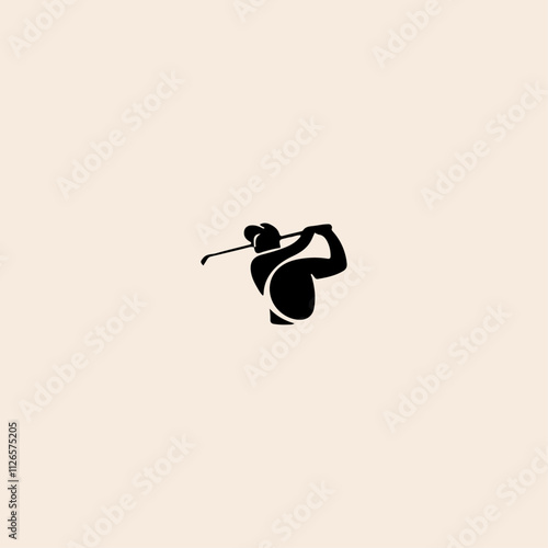 Golf player icon flat vector design.