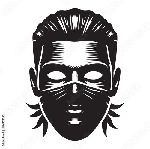 face mask silhouette vector illustration