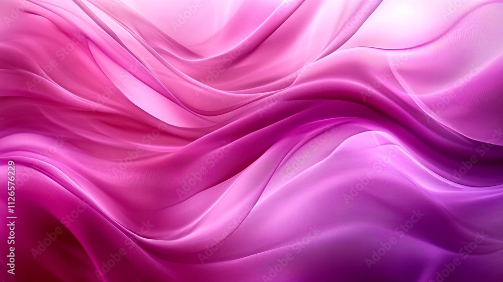 Obraz premium Abstract image with smooth, wavy gradients in shades of purple, pink, and magenta. The soft, flowing lines create a vibrant and harmonious blend of colors